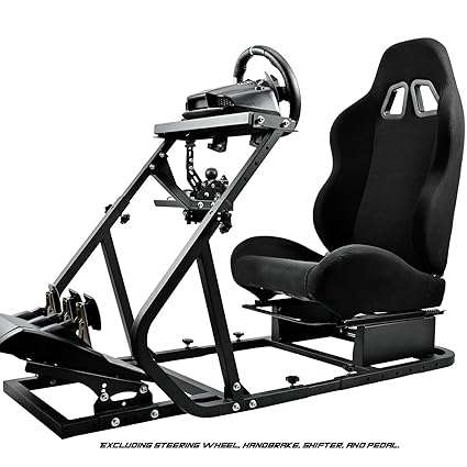 Anman Racing/Driving Simulator Cockpit with Black Seat Fit for Logitech/Thrustmaster G29,G920,G923,T300,T300RS,TMX,T150 Full Upgrade Steering Wheel&Pedal&Gear Shift Lever Not Inclued