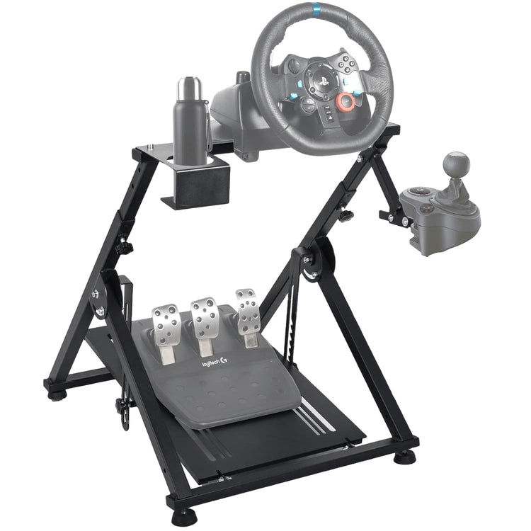 Anman Foldable Racing Wheel Stand,Adjustable Steering Wheel Stand Support Logitech G29 G25 G27 G920 Xbox PC Racing Simulator Cockpit, Wheel & Pedal Not Included