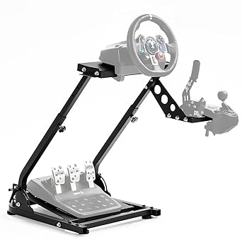 Anman Racing Steering Wheel Cockpit Pro Gear Shifter Mount Fit for Logitech G25 G27 G29 Fanatec Thrustmaster Adjustable Height & Angle Racing Simulator Cockpit Foldable NO Pedal and steering Wheel