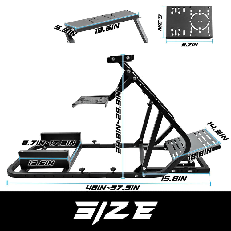Anman Light Series Sim Racing Simulator Cockpit Frame Fit for Logitech/Thrustmaster G29 G923 G920 T-GT T248X T80,Steering Wheel Mount Driving Simulator, Not Include Electronics