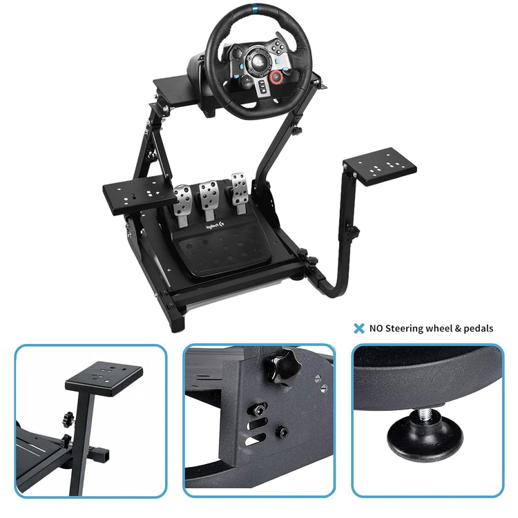 Anman racing simulator cockpit Steering Wheel Stand with Double Gear Shifter Mount Fits Logitech G25 G27 G29 G920 G923,Foldable Gaming Cockpit Stand Support PC XBOX,without Pedal and Steering Wheel