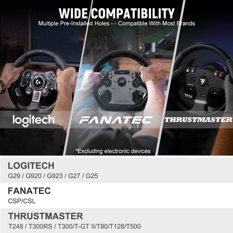 Anman Streamlined Racing Sim Simulator Cockpit fit for Logitech/Thrustmaster/Fanatec g25, g27,g923,g27,T80,T248x,T300RS,TX|Adjustable Pro Gearshift Lever Wheel Stand,Seat&Electronics Not Included