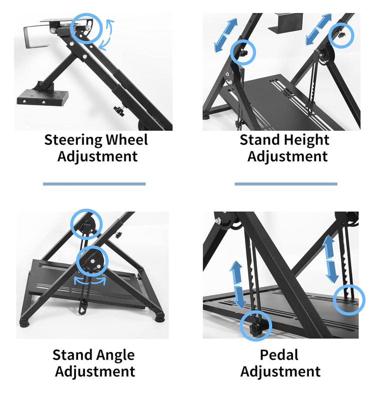 Anman Foldable Racing Wheel Stand,Adjustable Steering Wheel Stand Support Logitech G29 G25 G27 G920 Xbox PC Racing Simulator Cockpit, Wheel & Pedal Not Included