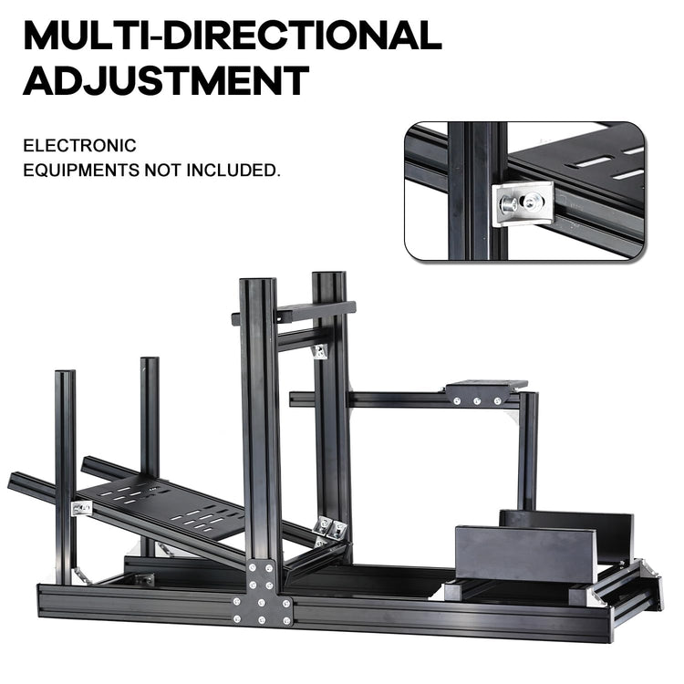 Anman GT/F1 Sim Racing Cockpit 8040 Aluminium Profile Racing Frame, Add 1 Cross Bar on Shifter Plate of the Driving Simulator Stand, More Sturdy for Using Direct Drive Steering Wheel GPRO CSLDD T818