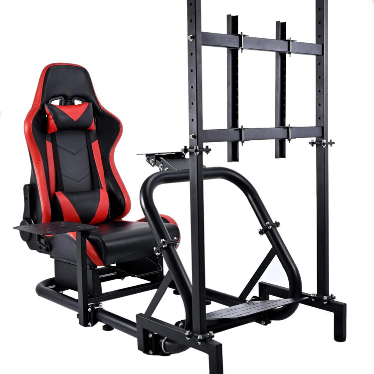 Anman G25 Full Motion Racing Simulator Cockpit Race Seat Equipped with Display Stand Fit for Logitech/Thrustmaster/Fanatec G25 G27 G29 G920 G923 T300RS,Not Included Wheel,Shifter & Pedals