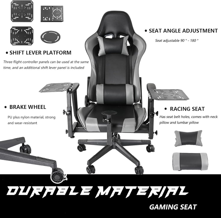 Anman X56 Flight Simulator Cockpit with Pedal Support, Joystick and Hotas Chair Mount Fit for Thrustmaster A10C Hotas Warthog/Logitech X52, Multifunctional Game Chair (Electronics Not Included)