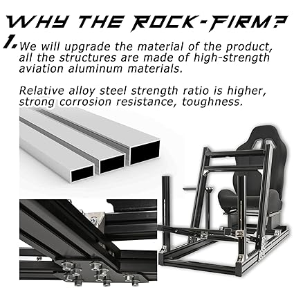 Anman Rock-Firm Racing Simulator Cockpit Fits for Logitech G920 G29 G923/Thrustmaster T300RS T150S TX Fanatec PC PS4 Xbox One Steering Wheel Stand Without Steering Wheel Shifter and Pedal