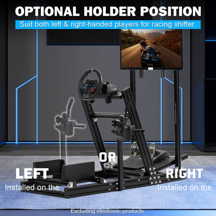 Anman 8040 Aluminum Profile Racing Sim Cockpit with Monitor Mount,F1 Trunk Simulator,Fit for Moza/Logitech/Fanatec/Thrustmaster,Professional-Grade,No TV,Seat,Steering Wheel,Handbrake,Pedals