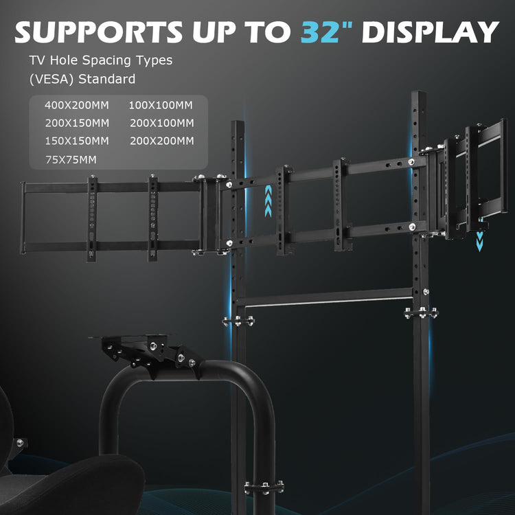 Anman Racing Sim Cockpit with Triple Monitor Mount and Seat Fits for Logitech/Thrustmaster/Fanatec/Moza G29 G920 G923 CSL-DD T248 Driving Simulator Cockpit Without Steering Wheel, Pedals and Shifter