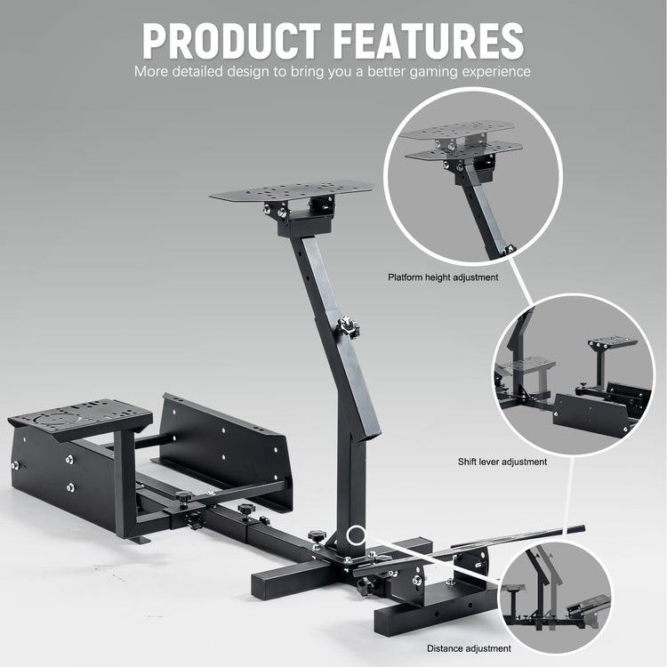 Anman Streamlined Racing Sim Simulator Cockpit fit for Logitech/Thrustmaster/Fanatec g25, g27,g923,g27,T80,T248x,T300RS,TX|Adjustable Pro Gearshift Lever Wheel Stand,Seat&Electronics Not Included