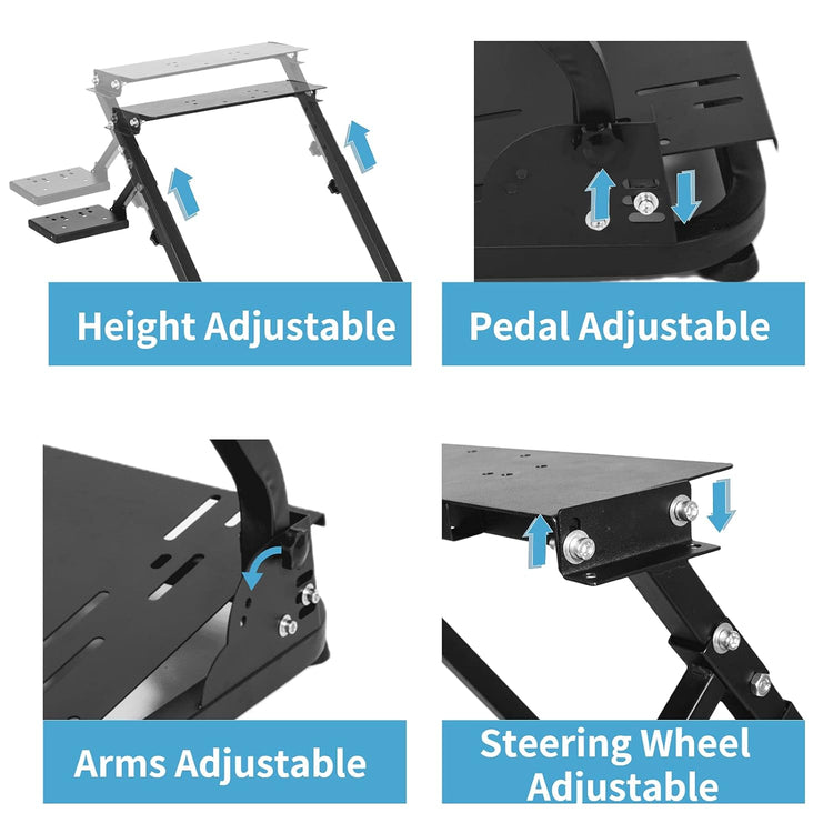 Anman racing simulator cockpit Steering Wheel Stand with Double Gear Shifter Mount Fits Logitech G25 G27 G29 G920 G923,Foldable Gaming Cockpit Stand Support PC XBOX,without Pedal and Steering Wheel