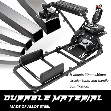 Anman Foldable Flight Sim Stand Fits for Logitech Thrustmaster G29,G920,G923,X52,G PRO,T16000,T248x,T80,T300,Double Gearshift Lever Racing Wheel Stand Adjustable Racing Cockpit, Without Electronics