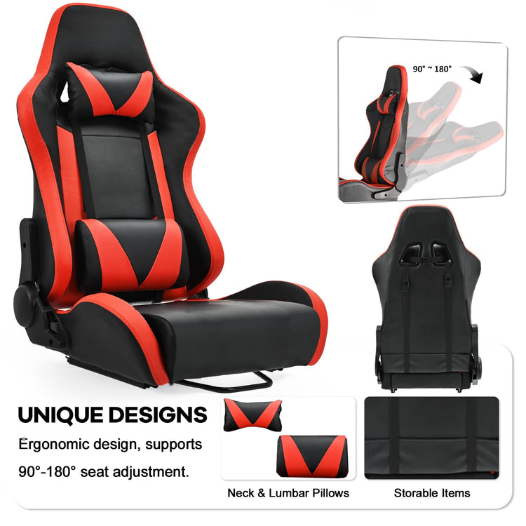 Anman Racing Simulator Cockpit Stand with Triple Monitor Mount and Red Seat Fit for Logitech/Thrustmaster/Fanatec,Aluminum profile adjustable Sim cockpit,Not Included Wheel,Pedals,Shifter