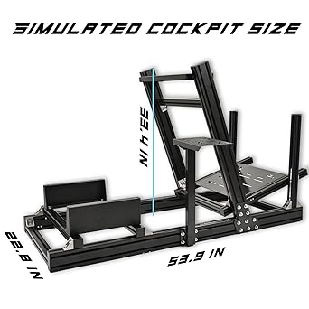 Anman Rock-Firm Game Racing Simulator Cockpit with Esports Black Seat Steering Wheel Frame Monitor Stand Fits for Logitech Thrustmaster Fanatec Xbox G29 I G920 I G923,T300RS TX,PC,HOTAS Warthog