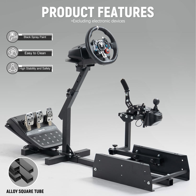 Anman Streamlined Racing Sim Simulator Cockpit fit for Logitech/Thrustmaster/Fanatec g25, g27,g923,g27,T80,T248x,T300RS,TX|Adjustable Pro Gearshift Lever Wheel Stand,Seat&Electronics Not Included