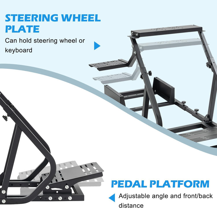 Anman Adjustable Racing Simulator Cockpit with Seat Fit for Logitech/Thrustmaster/Moza G29 G923 G920 T-GT T248 T80 T300,Steering Wheel Stand Not Include Electronics