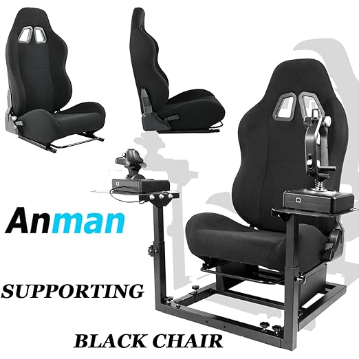 Anman Connecting Seat Racing Simulator Stand Double Shifters Fits for Logitech G920 G29 G923/Thrustmaster T300RS T150S TX Fanatec PC PS4 Xbox One,Without Steering Wheel, Pedal, Handbrake,Seat