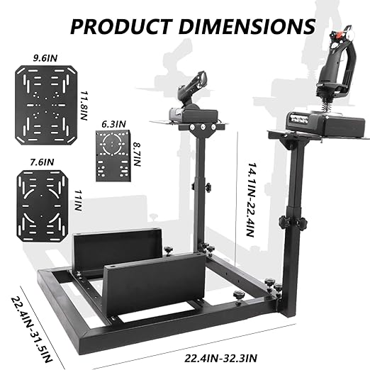 Anman Connecting Seat Racing Simulator Stand Double Shifters Fits for Logitech G920 G29 G923/Thrustmaster T300RS T150S TX Fanatec PC PS4 Xbox One,Without Steering Wheel, Pedal, Handbrake,Seat