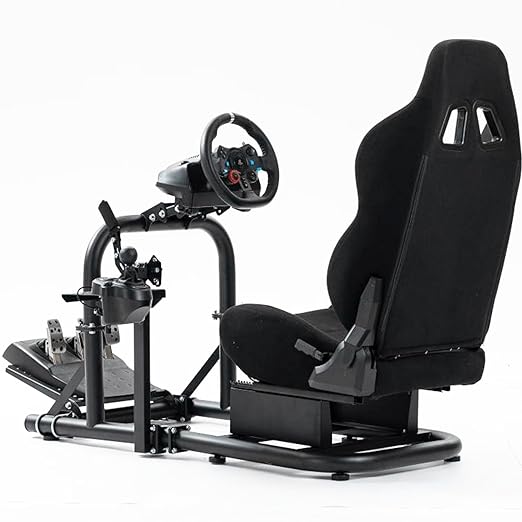 Anman Flight Racing Simulator Cockpit Upgrade Pro Fits for Most Logitech,Thrustmaster,PS5 Game Accessories Sim Steering Driving Simulator Cockpit Steering Wheel Handbrake Pedal Helmet Without
