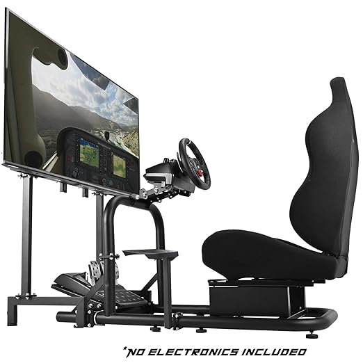 Anman G923 Adjustable Racing Gaming Simulator Cockpit Pro with Black Esports Seat Equipped with Double Shift Lever Display TV Stand Fits for Logitech/Thrustmaster T300RS TX/Fanatec/PC/PS4/Xbox
