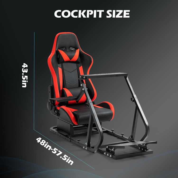 Anman Adjustable Racing Simulator Cockpit with Seat Fit for Logitech/Thrustmaster/Moza G29 G923 G920 T-GT T248 T80 T300,Steering Wheel Stand Not Include Electronics
