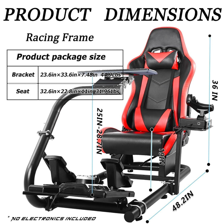 Anman G29 Inspired Sim Simulator Cockpit with Seat Fit for Logitech/Thrustmaster G27 G920 G923 T300RS TX,with Round Tube Freedom Upgrade Pro Steering Wheel Stand, Not Included Electronics