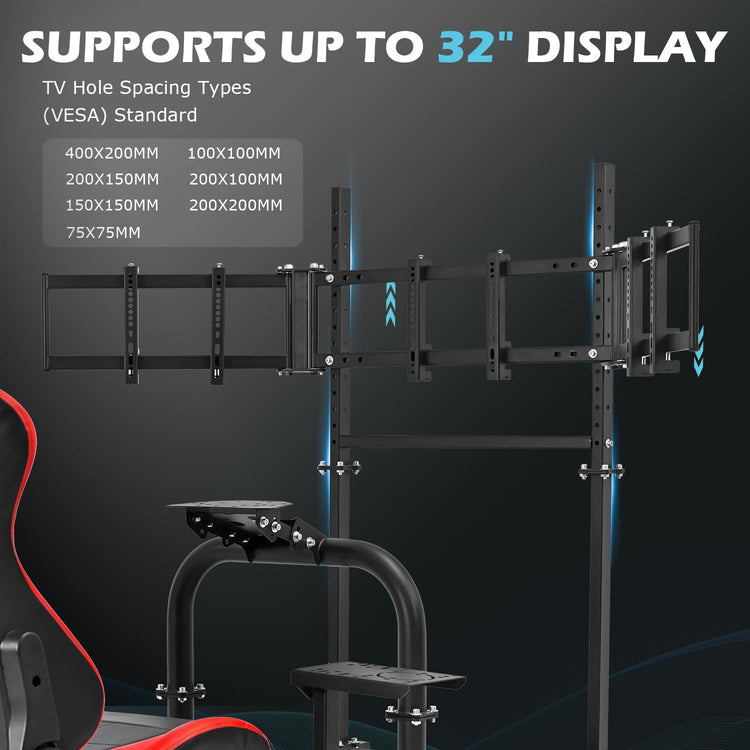 Anman Driving Simulator Cockpit with Triple Monitor Mount and Seat Fits for Logitech/Thrustmaster/Fanatec/Moza G29 G920 G923 CSL-DD T248 Racing Sim Cockpit Without Steering Wheel, Pedals and Shifter