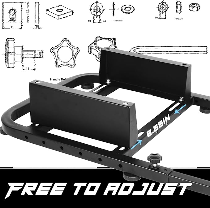 Anman Racing Simulator Cockpit Black Seat/Flight Sim Game Chair Matching Bottom Support Bracket,Seat Belt Drilling/Include Standard seat Double Lock Sliding Module,Support for DIY