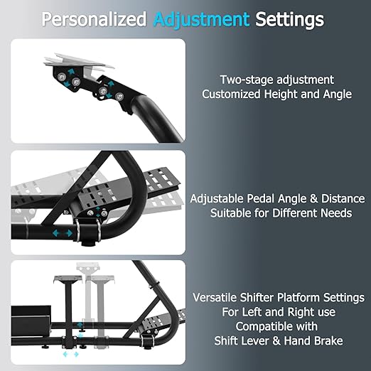Anman Inspired Racing Wheel Stand with Black Seat fit for Logitech Fanatec Thrustmaster T80,T150,T248,T300,G920,G923,G25,G27 Comfortable Driving Simulator Cockpit Not Included Wheel Shifter Pedals