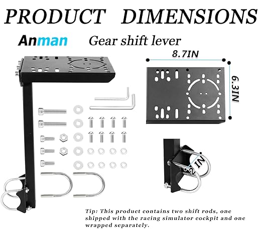 Anman G923 Adjustable Racing Gaming Simulator Cockpit Pro with Black Esports Seat Equipped with Double Shift Lever Display TV Stand Fits for Logitech/Thrustmaster T300RS TX/Fanatec/PC/PS4/Xbox