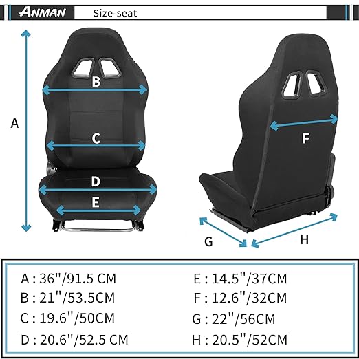 Anman Racing Simulator Cockpit With Real Racing Seat fit for PC PS4 XBOX Racing Wheel Stand Video Game for Logitech G27 G29 G920 Fanatec Thrustmaster T500RS T300RS, NOT Include Wheel Shifter Pedal