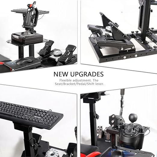 Anman Adjustable Flight Sim Simulator Cockpit Seat Fits for Logitech/Thrustmaster G923,G29,G920,G PRO,T150,T248,T300,Not Included Wheel,Pedal,Throttle,Joystick