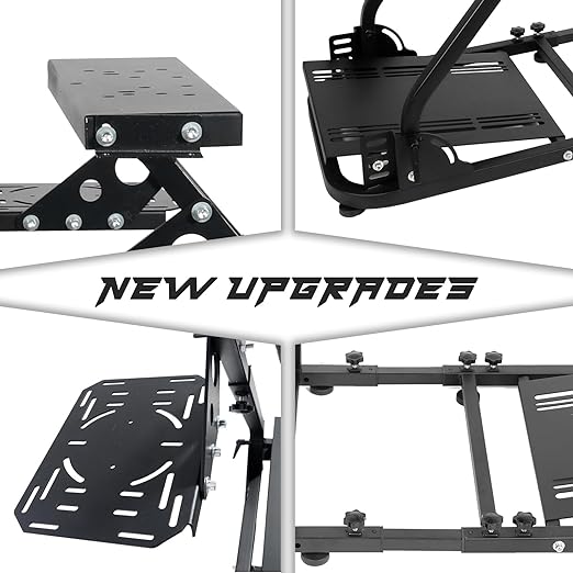 Anman Flight Sim Stand Game Simulator Cockpit with Black Seat Dual shift rod fittings -Flight series