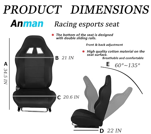 Anman G923 Adjustable Racing Gaming Simulator Cockpit Pro with Black Esports Seat Equipped with Double Shift Lever Display TV Stand Fits for Logitech/Thrustmaster T300RS TX/Fanatec/PC/PS4/Xbox