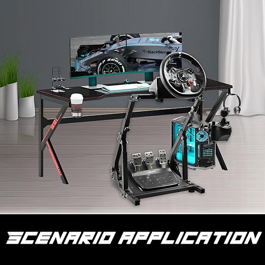 Anman Stability Racing Wheel Stand fit for Logitech/Thrustmaster/PC/Fanatec G27,G29,G920,G923,T150,T248,T300,TMX,Upgrade Steering Shifter Mount Cockpit,Wheel Shifter Pedals NOT Included