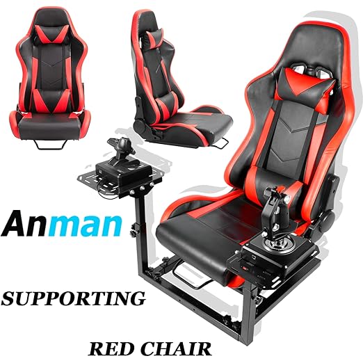 Anman Connecting Seat Racing Simulator Stand Double Shifters Fits for Logitech G920 G29 G923/Thrustmaster T300RS T150S TX Fanatec PC PS4 Xbox One,Without Steering Wheel, Pedal, Handbrake,Seat