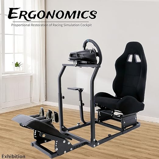 Anman Racing Simulator Cockpit fit for PC/PS4/XBOX ONE Racing Wheel Stand Video Game for Logitech G25 G27 G29 G920 Fanatec Clubsport Thrustmaster T500RS T300RS, Wheel Shifter Pedals NOT Included