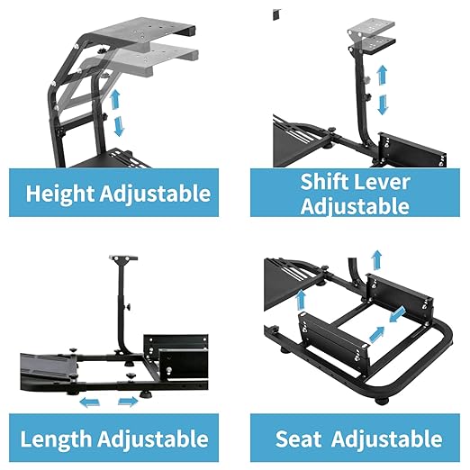 Anman Racing Simulator Mount fit for PC PS4 XBOX ONE Racing Wheel Stand Video Game for Logitech G25/27 G29 G920/923 Fanatec Thrustmaster T500RS T300RS, NOT Include Wheel Shifter Pedals