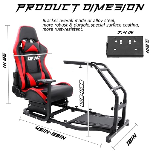 Anman Stand-up Racing Simulator Cockpit with Gaming Seat fit for LogitechIFanatecIThrustmaster G25,G29,G920,G923,G27,T150,T300RS,T3pa,Standing Sim Driving Cockpit,NOT Include Wheel Shifter Pedal