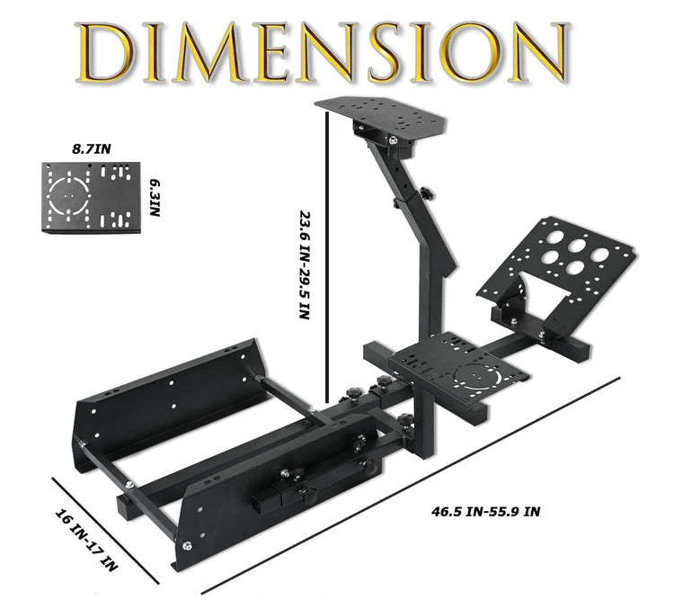 Anman Streamlined Racing Sim Simulator Cockpit fit for Logitech/Thrustmaster/Fanatec g25, g27,g923,g27,T80,T248x,T300RS,TX|Adjustable Pro Gearshift Lever Wheel Stand,Seat&Electronics Not Included