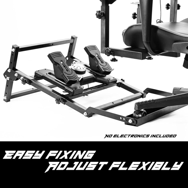 Anman X56 Flight Simulator Cockpit with Pedal Support, Joystick and Hotas Chair Mount Fit for Thrustmaster A10C Hotas Warthog/Logitech X52, Multifunctional Game Chair (Electronics Not Included)