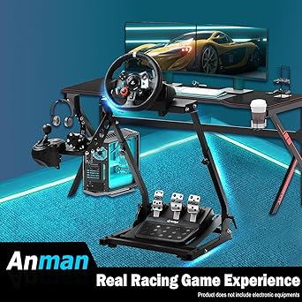 Anman Racing Steering Wheel Cockpit Pro Gear Shifter Mount Fit for Logitech G25 G27 G29 Fanatec Thrustmaster Adjustable Height & Angle Racing Simulator Cockpit Foldable NO Pedal and steering Wheel