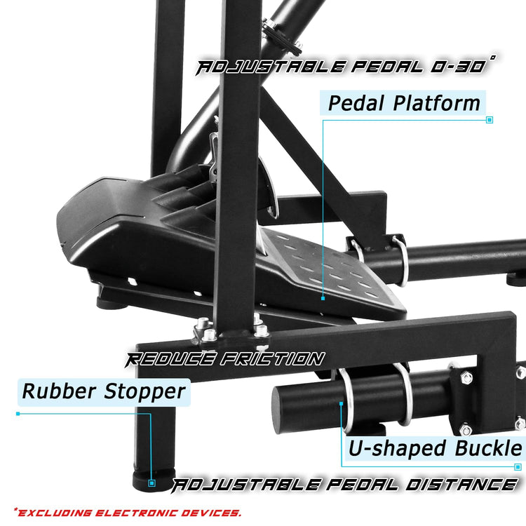 Anman Inspired Racing Sim Simulator Cockpit with Black Seat with Display Stand fit for Logitech Thrustmaster Fanatec G29,G25,G920,G923,T248,NOT Include Wheel Shifter Pedals