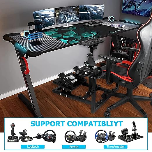 Anman Pro Flight Sim Stand Racing Wheel Frame Dual-Purpose Fit for Logitech Shifter Joystick Pedals,Thrustmaster HOTAS Warthog, Only Include Flight Joystick Stand and Three Sizes Shift Lever Panels