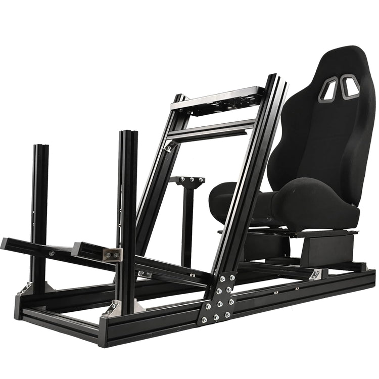 Anman Rock-Firm Racing Simulator Cockpit with Black Seat