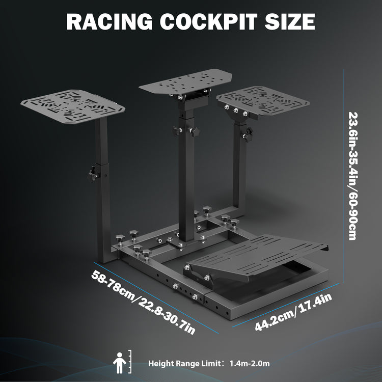 Anman Pro Flight Sim Stand Racing Wheel Frame Dual-Purpose Fit for Logitech Shifter Joystick Pedals,For Thrustmaster HOTAS Warthog, Only Include Flight Joystick Stand and Three Sizes Shift Lever Panels