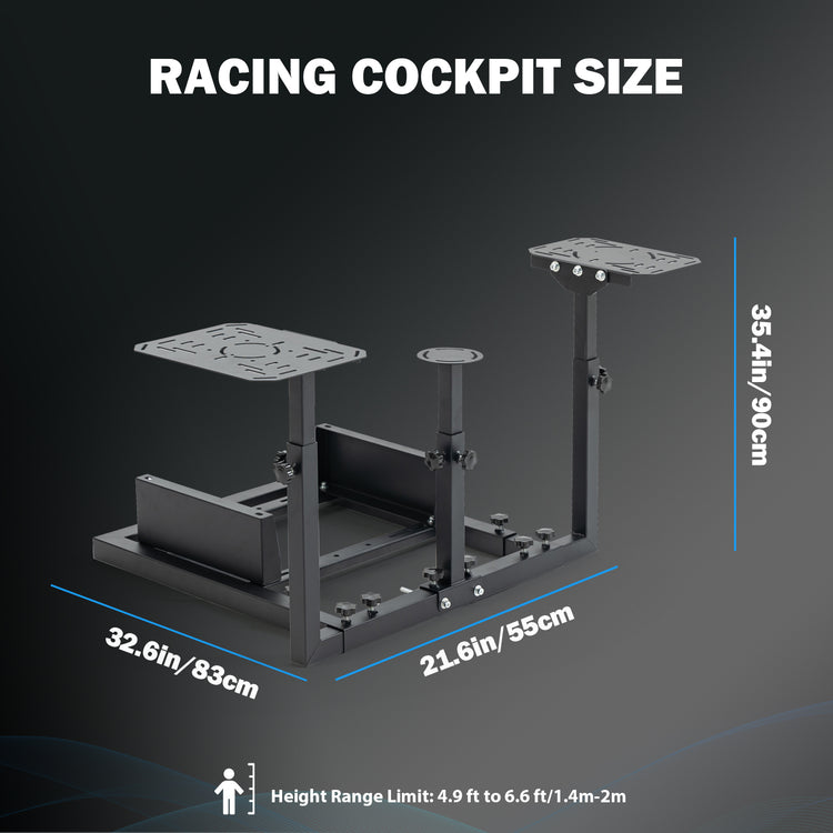 Anman Connecting Seat Racing Simulator Stand Double Shifters Fit for Logitech Shifter Joystick Pedals,For Thrustmaster HOTAS Warthog,Without , Pedal, Joystick,Handbrake,Seat