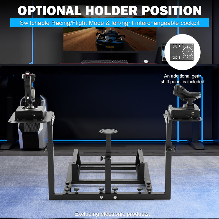 Anman Connecting Seat Racing Simulator Stand Double Shifters Fit for Logitech Shifter Joystick Pedals,For Thrustmaster HOTAS Warthog,Without , Pedal, Joystick,Handbrake,Seat