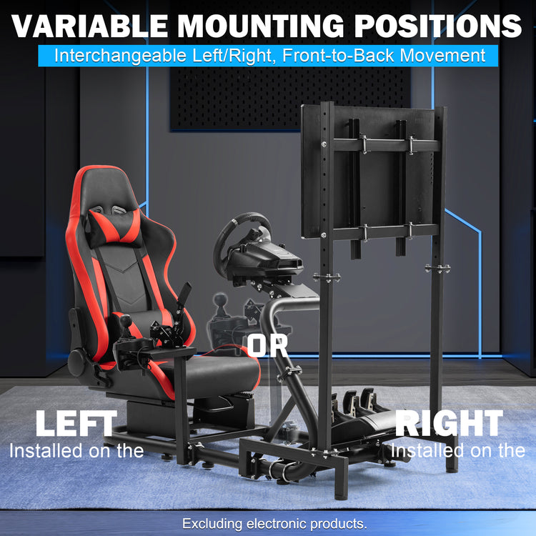 Anman G29 Racing Sim Simulator Cockpit with Red Seat Equipped with Monitor TV Stand fit for Thrustmaster T300RS,for Logitech G27 G29 G920 G923 Handbrake Wheel Shifter Pedals Monitor Not Included