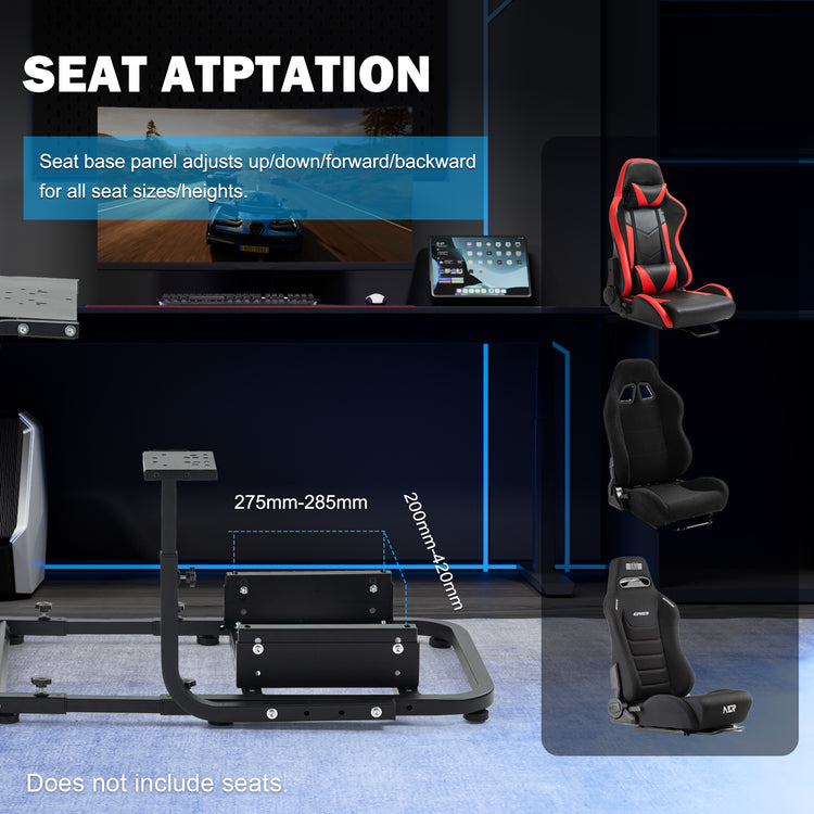 Anman Racing Simulator Cockpit With Monitor Stand, Fit for Logitech G27 G29 G920/for PXN/for Thrustmaster T500RS T300RS, Adjustable Driving Simulator, Not Include Steering Wheel, Pedals, Handbrake, Seat and Monitor